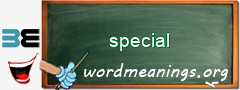 WordMeaning blackboard for special